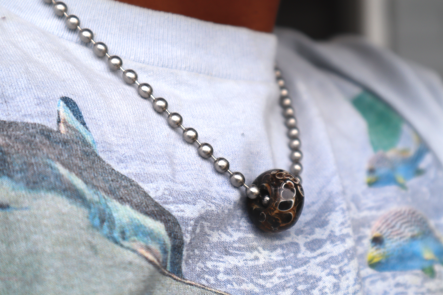 Turritella Agate Bead