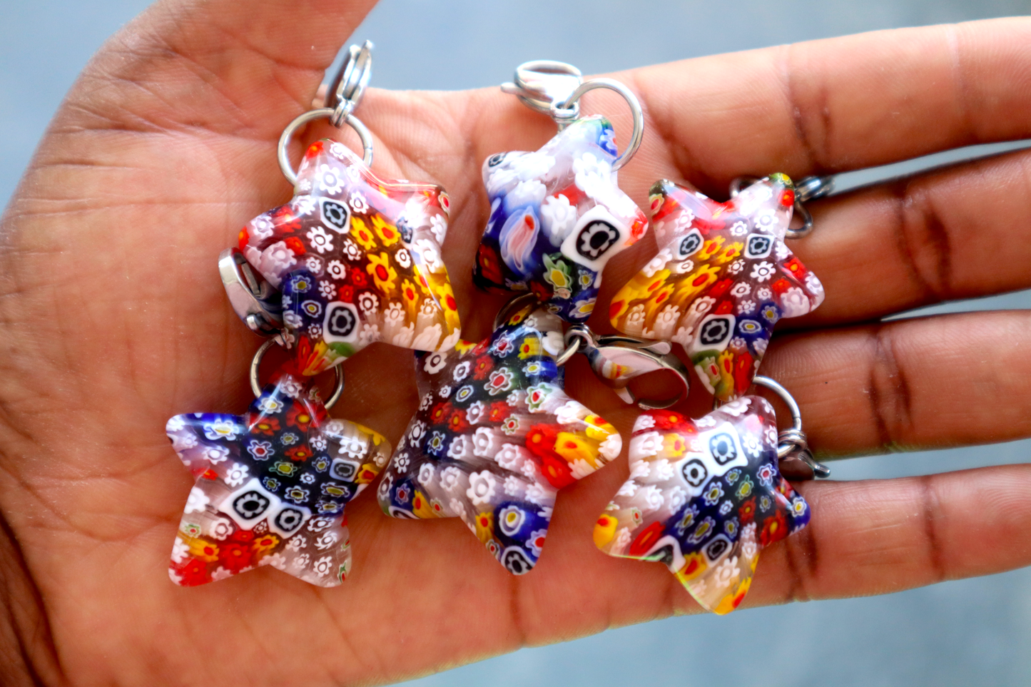Clear Millefiori Wonky Star