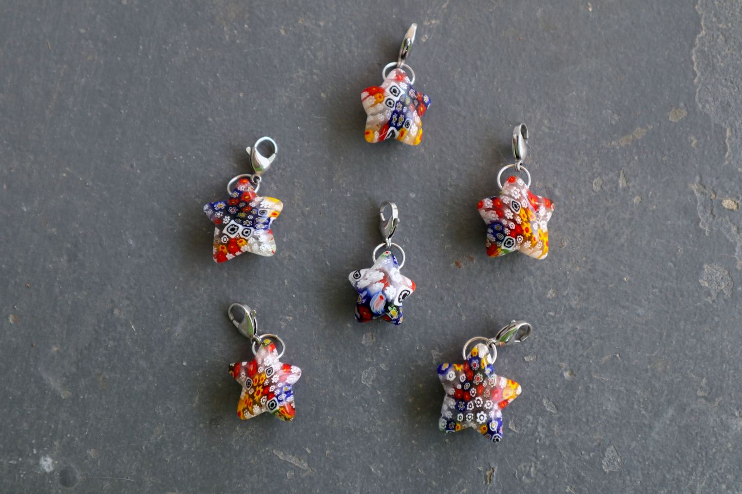 Clear Millefiori Wonky Star